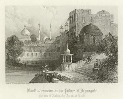 Baoli and remains of the Palace of Jahangir, Delhi, India by Thomas Colman Dibdin